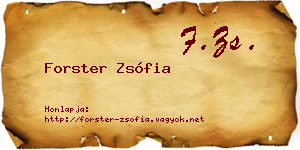 Forster Zsófia névjegykártya